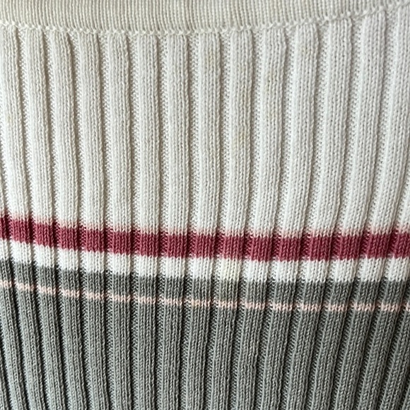 Capistrano essentials-22/24-white/pink/gray short sleeve ribbed pullover sweater - Picture 3 of 8
